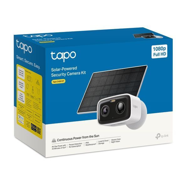 Комплект розумної бездротової камери TP-LINK TAPO C400 KIT 2K QHD та сонячної панелі TAPO-C400KIT фото