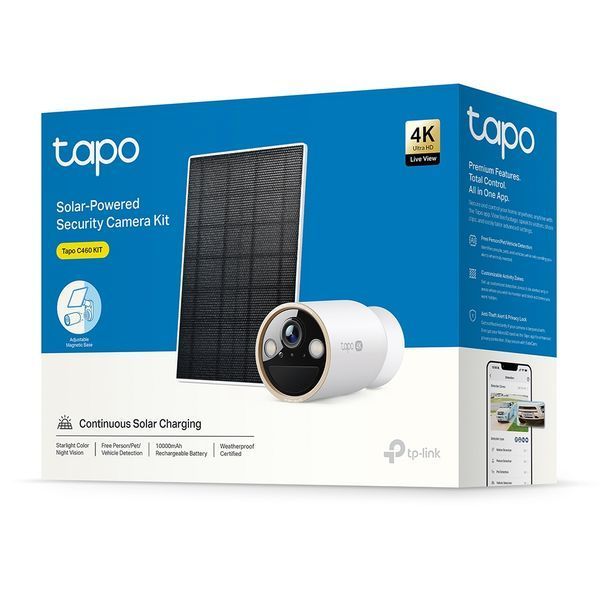 Комплект розумної бездротової камери TP-LINK TAPO C460 KIT 8MP та сонячної панелі TAPO-C460KIT фото
