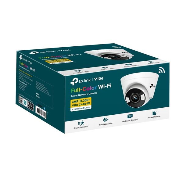 IP-Камера TP-LINK VIGI C440-W-4, PoE, 4Мп, 4 мм, Wi-Fi, H265+, IP66, Turret, кольорове нічне бачення, внутрішня VIGI-C440-W4 фото
