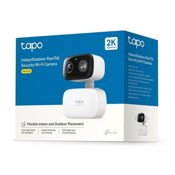 IP-Камера TP-LINK Tapo C216 3MP N300 microSD motion detection. зовнішня/внутрішня, AI TAPO-C216 фото
