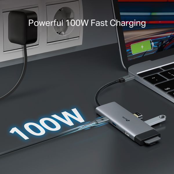 Хаб USB TP-LINK UH7021C USB-C > 3xUSB3.0/1xHDMI/1xSD/1xmicroSD/1xPD 100Wh UH7021C фото