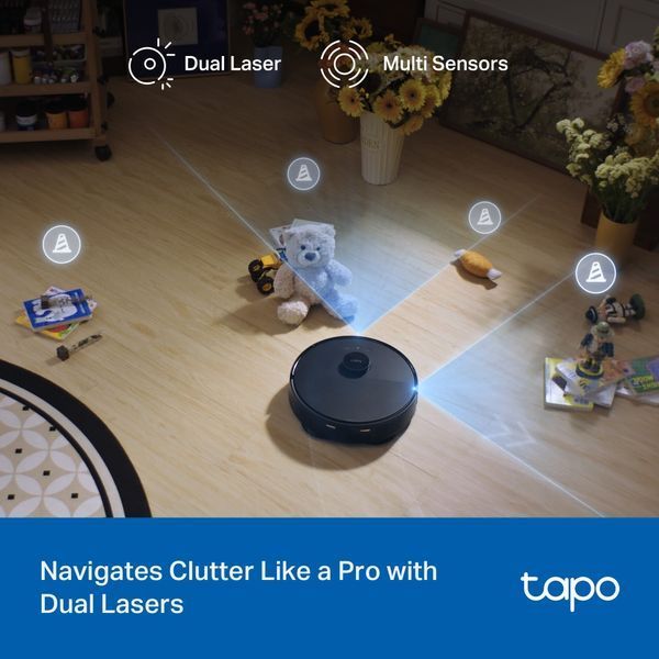 Робот-пилосмок TP-LINK TAPO RV 50 PRO OMNI з вологим прибиранням + розумна док-станція з функцією автоматичного спорожнення TAPO-RV50-PRO-OMNI фото