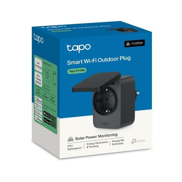 Розумна розетка компактна TP-LINK Tapo P410M N300 BT 16A, Зовнішня, IP54 TAPO-P410M фото