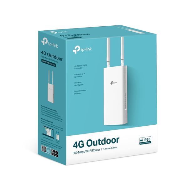 Зовнішній маршрутизатор TP-LINK TL-MR100 N300, 4G/LTE, 1xFE LAN/WAN TL-MR100-OUTDOOR фото