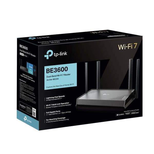 Маршрутизатор TP-LINK Archer BE220 BE3600, 4xGE LAN, 1xGE WAN, MESH ARCHER-BE220 фото