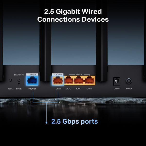 Маршрутизатор TP-LINK Archer BE400 BE6500, 3xGE LAN, 1x2.5GE LAN, 1x2.5GE WAN, 1xUSB3.0 MESH ARCHER-BE400 фото