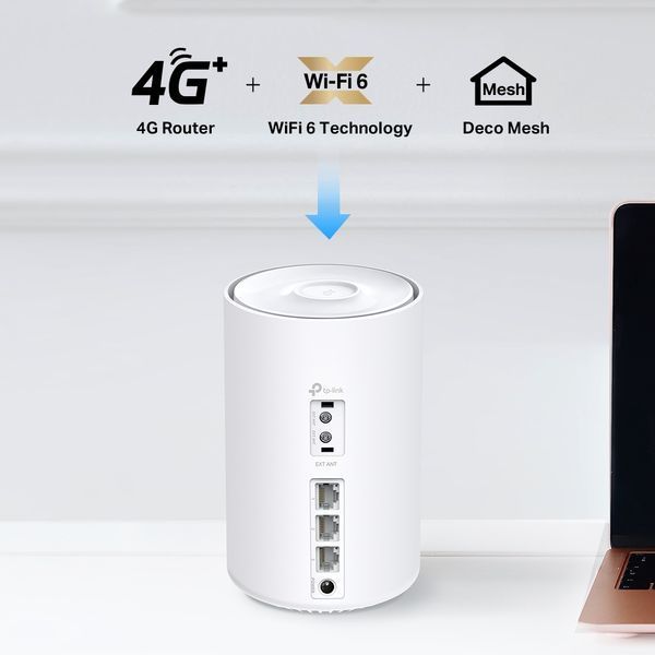 Система WiFi-Mesh TP-LINK Deco X10 4G/LTE. AX1500, 3xGE LAN/WAN, 1мод DECO-X10-4G-1-PACK фото