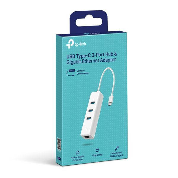 Мережевий адаптер TP-LINK UE330С 1xGE, 3xUSB3.0, USB-С UE330C фото