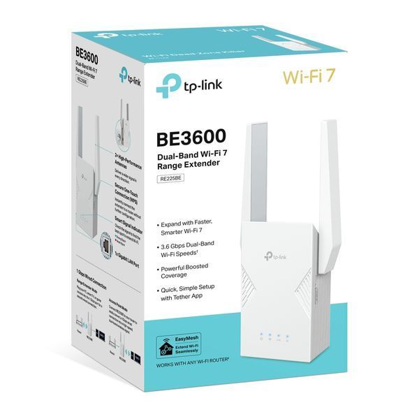 Розширювач покриття WiFi TP-LINK RE225BE BE3600, 1хGE, MESH RE225BE фото