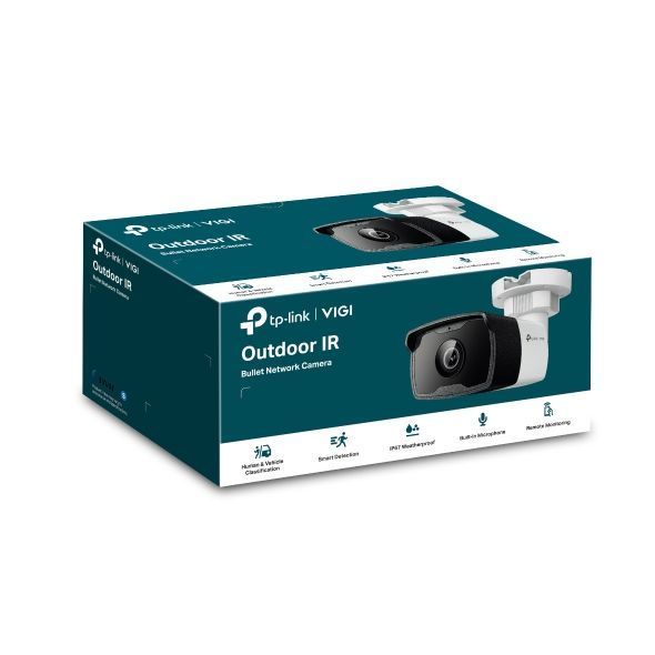 IP-Камера TP-LINK VIGI C340I-2.8mm, PoE, 4 Мп, 2.8 мм, H.265+, IP67, Bullet, ІЧ нічне бачення, зовнішня, вбудований мікрофон VIGI-C340I-2.8 фото