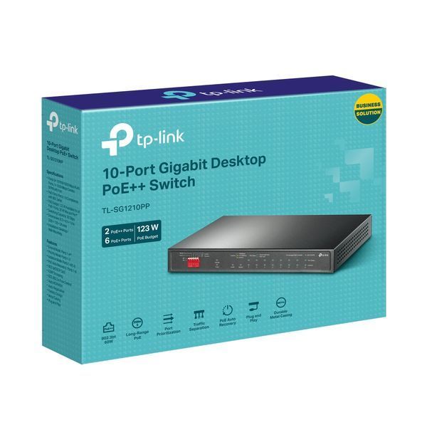 Комутатор TP-LINK TL-SG1210PP 10xGE (PoE), 1xSFP, 123Вт, Некерований TL-SG1210PP фото