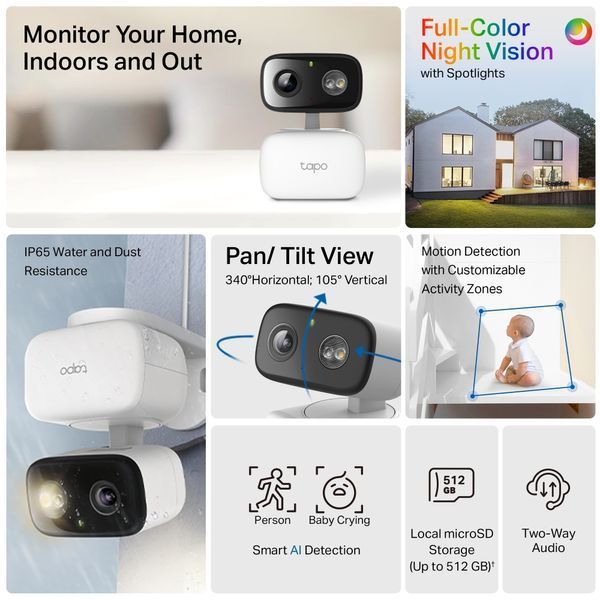 IP-Камера TP-LINK Tapo C206 FHD N300 microSD motion detection. зовнішня/внутрішня, AI TAPO-C206 фото