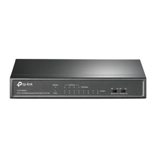 Комутатор TP-LINK TL-SF1008LP, 8x1FE (4xPoE), 41Вт, Некерований TL-SF1008LP фото